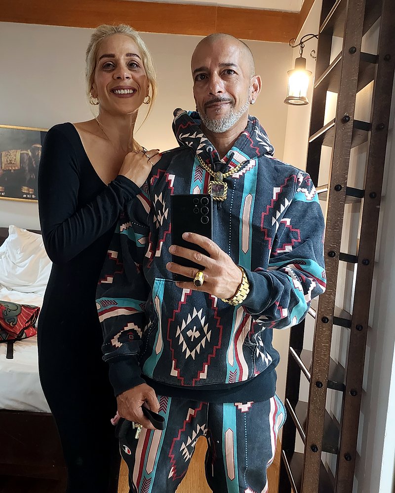 Inbar and Alon dressed for an event