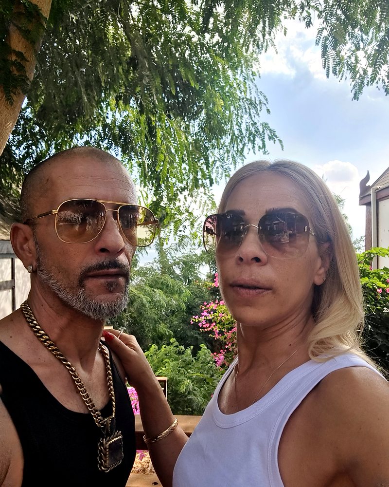 Inbar and Alon outdoors