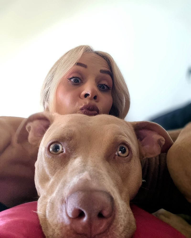Inbar with her dog